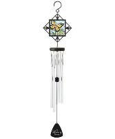 25" Stainglass Butterfly Windchime In Loving Memory