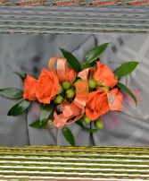 #26 Orange Sweetheart Rose Corsage corsage
