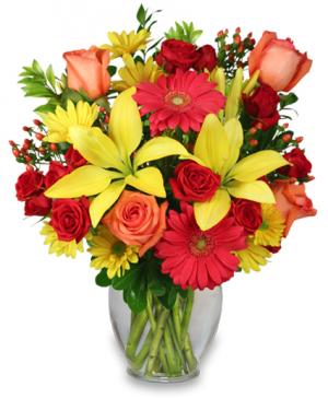 Bring On The Happy Vase of Flowers in Janesville, WI | BARB'S ALL SEASONS FLOWERS