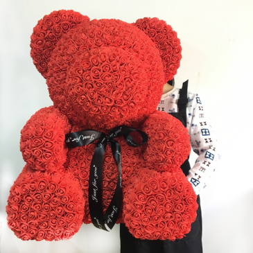 3d rose teddy bear