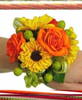 #27 Orange and yellow corsage corsage
