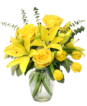 Sunshine of Spring Vase Arrangement  in Prince George, BC | PRINCESS FLOWERS & BOUTIQUE