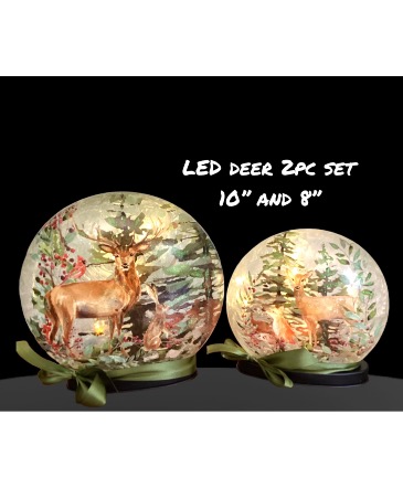 2pc LED Deer Disk set Gift  in Ashland City, TN | As You Wish Floral Designs by Kimberly McCord