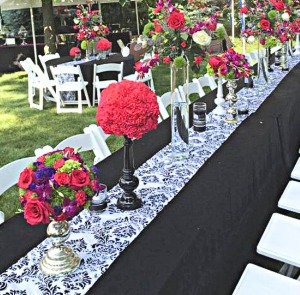 Glorious Event in Hot Pink, Purple, & Green Centerpieces