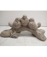 3 Birds on a Limb Concrete Garden Art 
