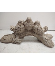 3 Birds on a Limb Concrete Garden Art 