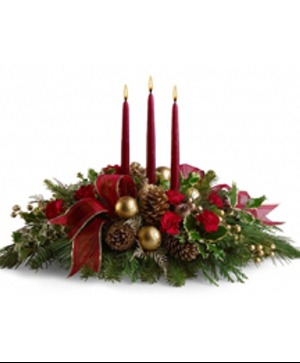 3 Candle Centerpiece   Substitutions Maybe Necessary