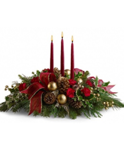 3 Candle Centerpiece   Substitutions Maybe Necessary