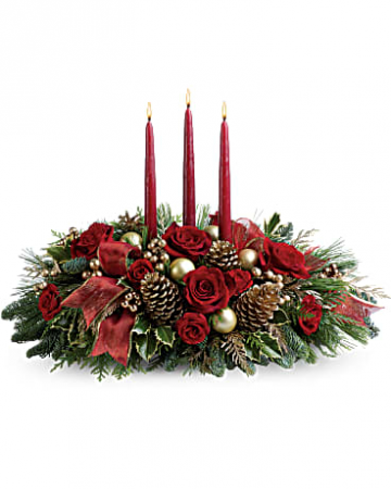 3 candle christmas blessings centerpiece