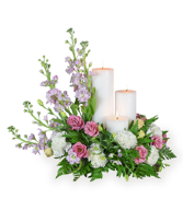 3 Candle Sympathy Arrangement Funeral Flowers
