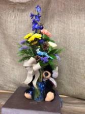 You’re “Beary” special Vase & plush bear 