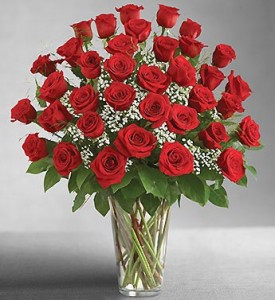 3 Dozen Longstem Red Roses Deluxe Rose Arrangement