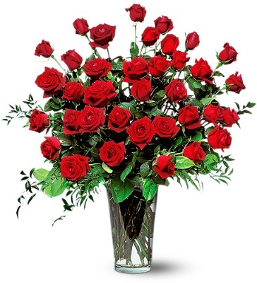 3 DOZEN ROSES ARRANGED IN A VASE