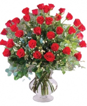 3 Dozen Red Roses in a Vase  