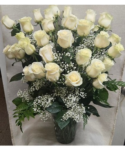 3 Dozen White Roses