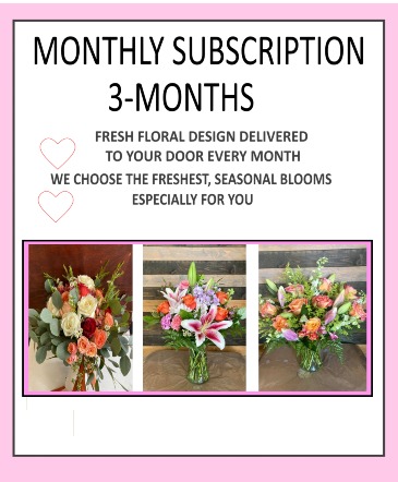 3 MONTH SUBSCRIPTION Fresh Floral design in Lakeside, CA | Finest City Florist