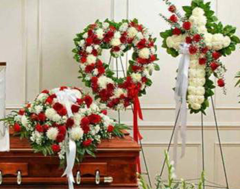 3-PC CASKET, OPEN HEART AND CROSS PACKAGE CALL IN 562/947-6199 TO CHANGE COLOR OF ROSES