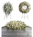 3 PC WHITE FUNERAL PACKAGE 1-FREE BANNER WITH PURCHASE