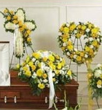 3-PIECE YELLOW PACKAGE/ CROSS,,OPEN HEART, AND CASKET/WAS $425 NOW $350