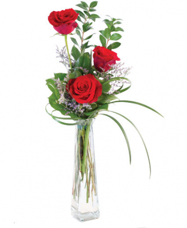 3 Red Rose Vase 