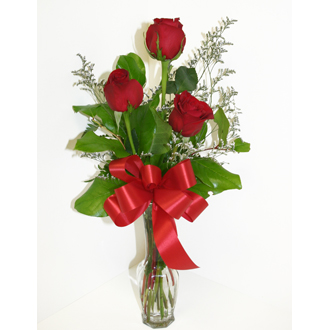3 red roses rose
