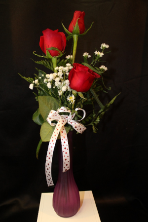 3 RED ROSES Valentine's Day