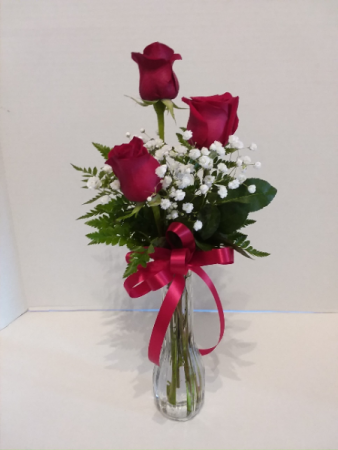 3 rose budvase