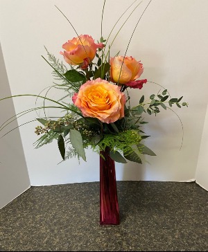 3 Roses Vased Custom