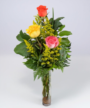 3 Roses Vased Vase Arrangement