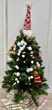 3' Tall Artificial Christmas Tree w/ Clear Lights 