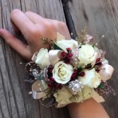 #3 White Red Gold Corsage Prom Corsage