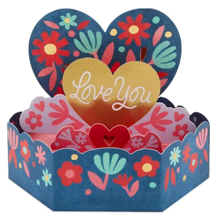 3 X 5 HEARTS POP UP MOTHER'S DAY CARD