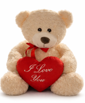30" Teddy Bear with Red Heart – “I Love You” 