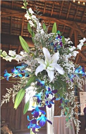Orchids and Lilies High Altar Arrangements
