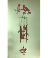 32" cardinal bird wind chime 