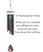 32” Harmony Bar Cardinal  Wind Chime