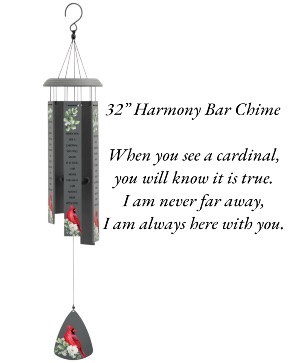 32” Harmony Bar Cardinal  Wind Chime