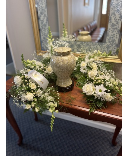 3/4 wreath for Cremation Urn Casket Flowers