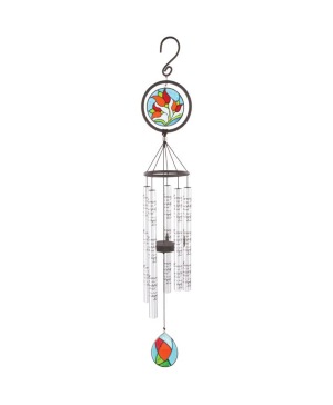 35 " Stained Glass Floral Sympathy Chime 