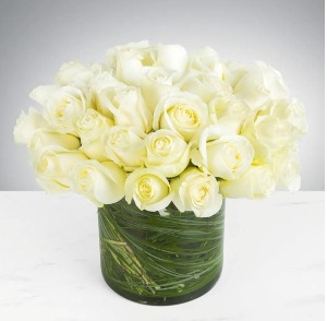 36 Classic white Roses 