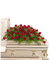 36 Red Roses Casket Spray Funeral Arrangement