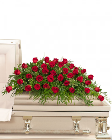 36 Red Roses Casket Spray Sympathy