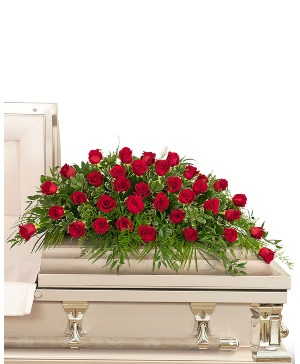 36 Red Roses Casket Spray Sympathy