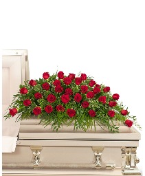 36 Red Roses Casket Spray Sympathy Arrangement