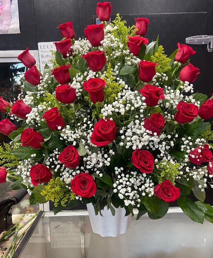 36 Red roses in a Basket 