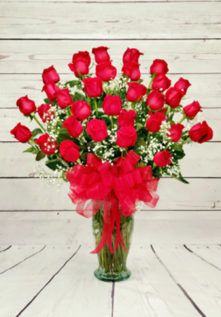 36 Red Roses In A Vase