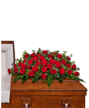 36 Rose Casket Spray Sympathy Arrangement