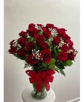 36 roses  vase