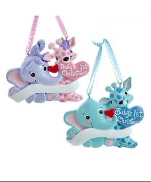 3"Babys 1ST Boy/Girl Elphnt/Giraffe Gifts