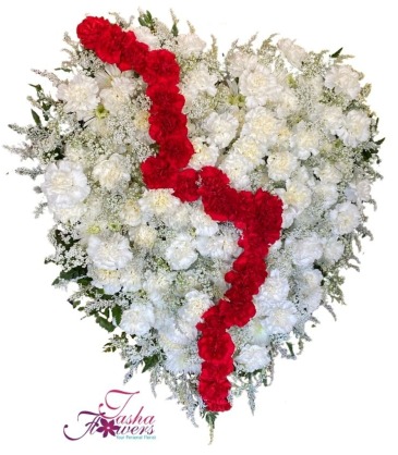 3D Broken Heart Standing Spray in Baltimore, MD | Tasha Flowers-Your Personal Florist